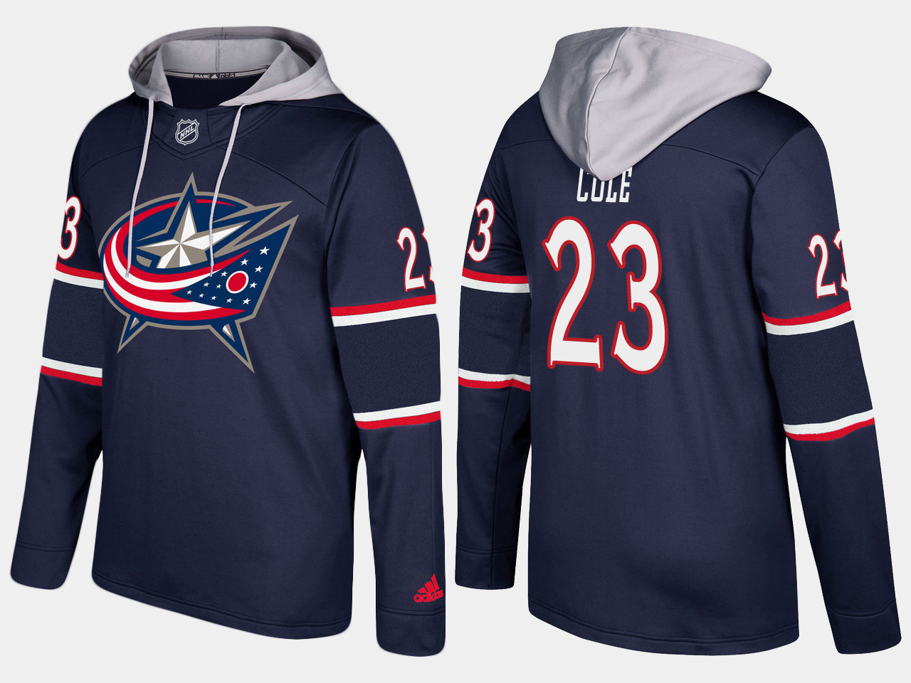 Men NHL Columbus blue jackets #23 ian cole navy blue  hoodie->buffalo bills->NFL Jersey